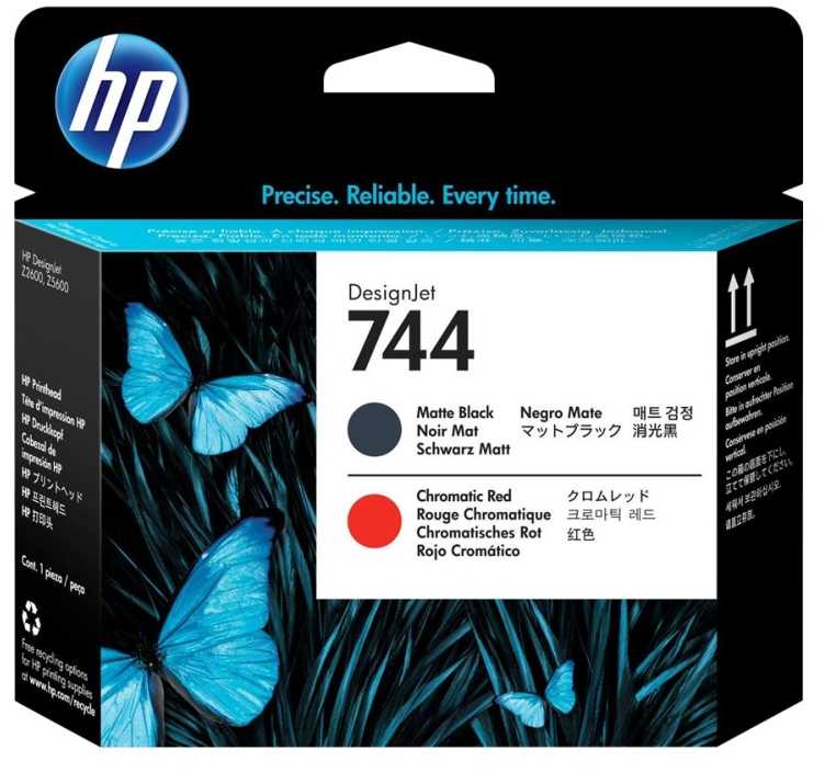 Hewlett Packard (HP) HP Ink / 744 Matte Juodas + Raudona Printhead (F9J88A)