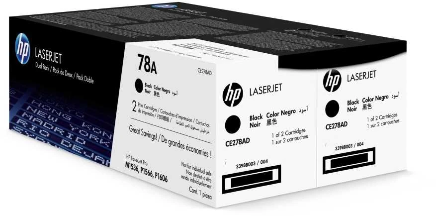 Hewlett Packard (HP) HP Toneris Juodas 78A, skirtas LaserJet P1566,P1606dn,M1536, dviguba pakuotė (2x2.100 puslapių)