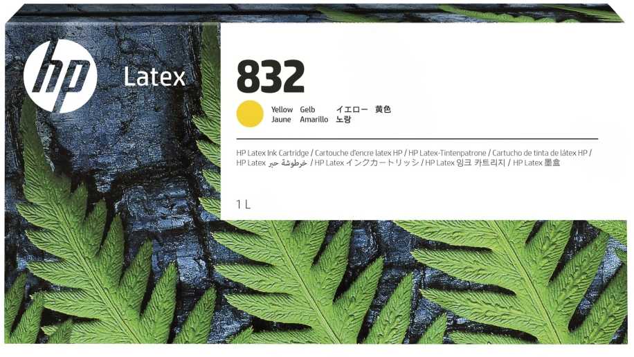 Hewlett Packard (HP) HP 832 1L Geltona Latex Ink Cartridge