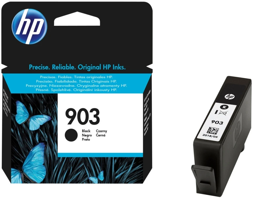 HP 903 juoda originali rašalo kasetė, standartinė, juoda, pigmentiniai rašalai, 8 ml, 1 vnt., 300 puslapių