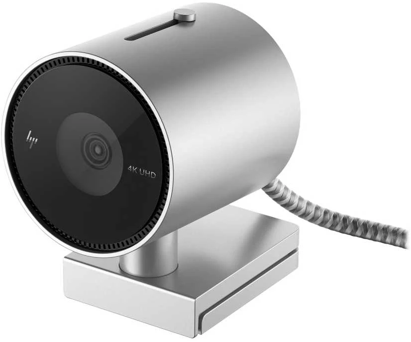 Hewlett Packard (HP) HP 950 4K UHD žiniatinklio kamera / USB / privatumas / automatinis fokusavimas, AI automatinis kadravimas / mikrofonas / Sidabrinis / 1 metai