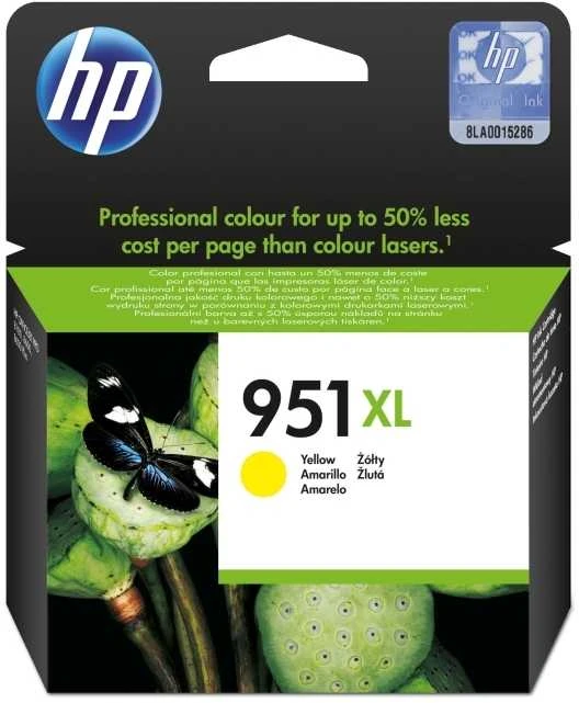 Hewlett Packard (HP) HP 951XL didelio našumo Geltona rašalo kasetė, 1500 puslapių, skirta Officejet 8600 Pro