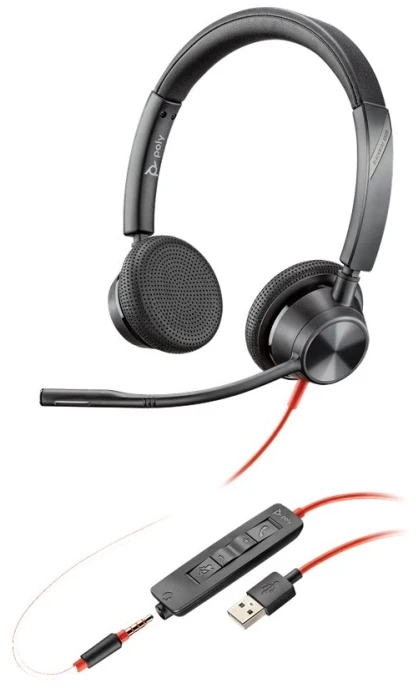 Hewlett Packard (HP) Laidinės ausinės Jack 3,5 mm / USB A Poly Blackwire C3325 juodas