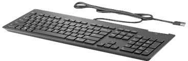 Hewlett Packard (HP) HP Plona USB laidinė klaviatūra – išmanioji kortelė – juoda – JAV anglų kalba (Pažeista pakuotė)