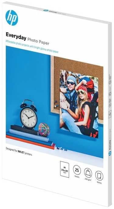 Hewlett Packard (HP) HP kasdienis fotopopierius A4, pusiau blizgus, 25 lapai, vienpusis (170 g/m2)