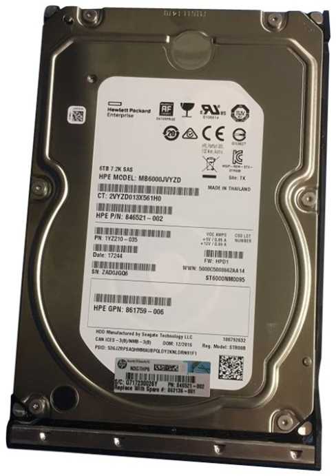 Hewlett Packard (HP) Kietasis diskas 6 TB 12 GB 7,2 tūkst. GB SAS LFF MDL