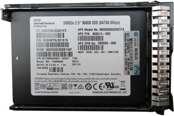 Serverio diskas HP 960GB 2.5 "'SATA III (6 Gb / s) (872520- 001)