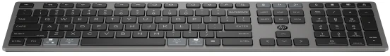 HP 720 Įkraunama belaidė klaviatūra, skirta įvairiems įrenginiams, pilno dydžio (100 %), belaidė, USB + „Bluetooth“, AZERTY, juoda