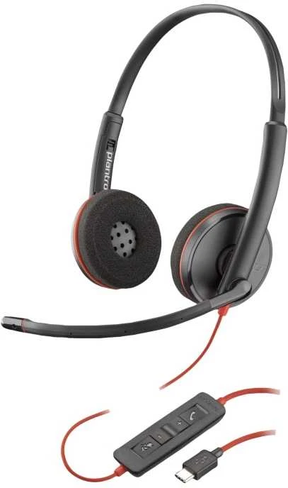 Poly Blackwire 3220 ausinės su pulteliu ir USB-C jungtimi