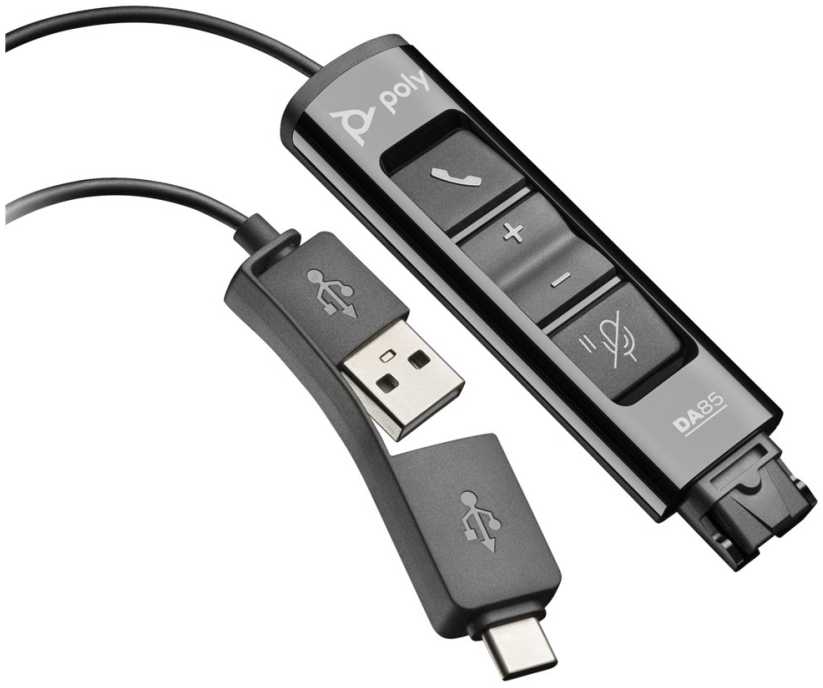 HP Poly DA75 plačiajuostis QD USB adapteris (USB-A ir USB-C)