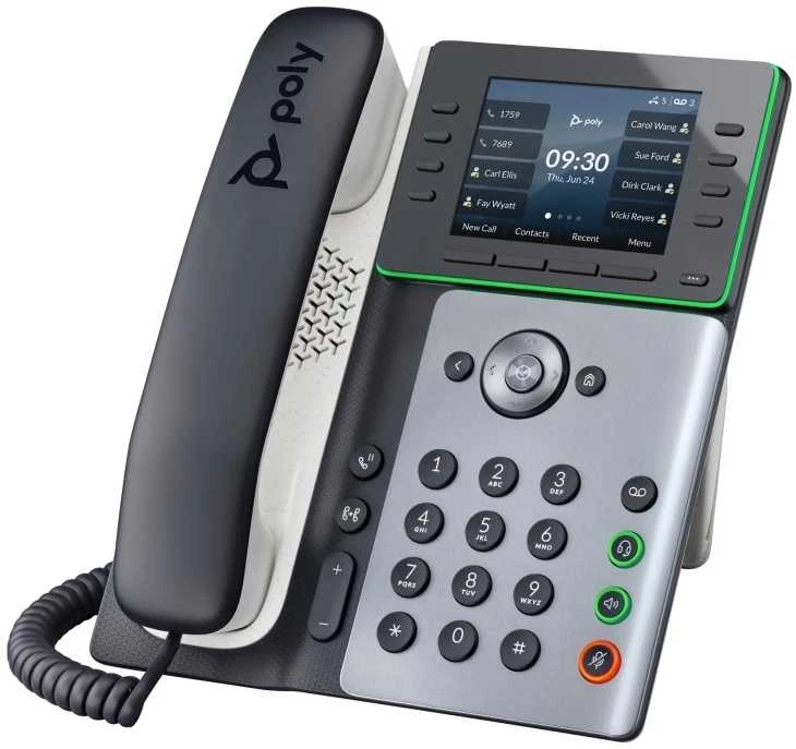 HP Poly Edge E300 IP telefonas su PoE