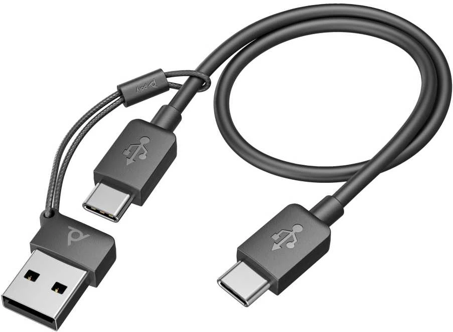 „Hewlett Packard“ (HP) HP „Poly Voyager Focus 2 USB-C BT“ ausinės + USB-C/A adapteris + įkrovimo stovas