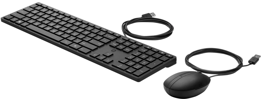 Klaviatūra Hewlett Packard (HP) „HP 320MK“ USB laidinės pelės ir klaviatūros rinkinys – juodas – JAV anglų kalba