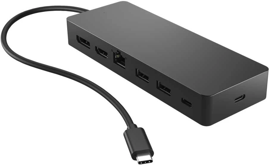 HP universalus USB-C daugiaprievadis šakotuvas, prijungimo jungtis, USB 3.2 Gen 2 (3.1 Gen 2) Type-C, juodas, juodas, DisplayPort, HDMI, RJ-45, USB 3.2 Gen 1 (3.1 Gen 1) Type-A, USB 3.2 Gen 1 (3.1 Gen 1) Type-C, Kinija