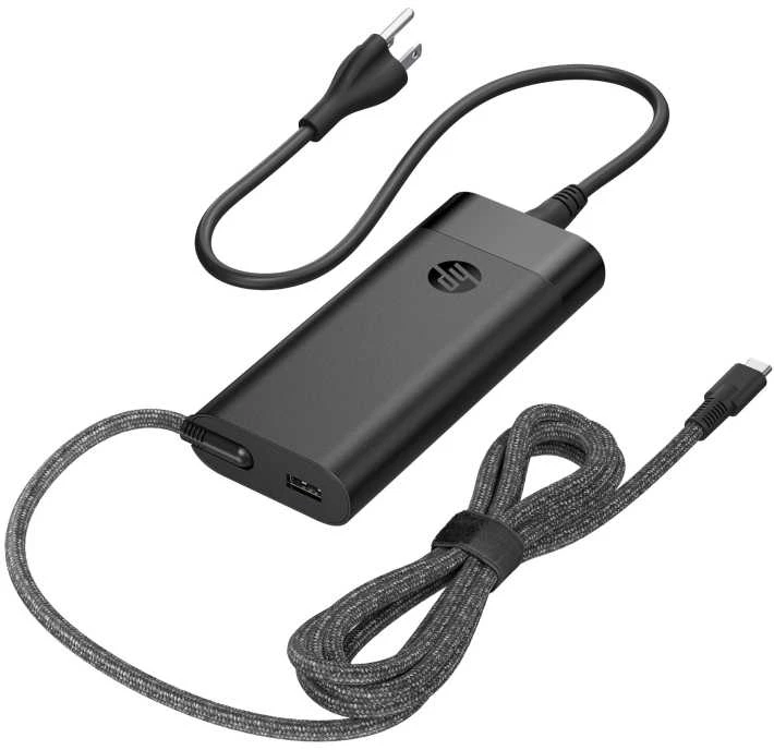 HP 110 W USB-C (100 W USB-C + 10 W USB-A) maitinimo adapteris nešiojamojo kompiuterio įkroviklis – kelių įrenginių įkrovimas / tinka ProBook 450 455, EliteBook 660 665 860 865, Firefly 14 16 G10 G10A su integruota G11 G11 grafika