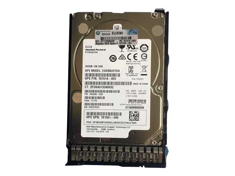 Hewlett Packard (HP) HPE 300GB SAS 10K SFF SC DS HDD