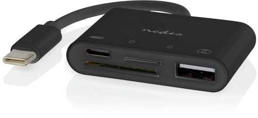 Nedis USB šakotuvas 1x USB-C™ 1x USB A 1x USB-C™ – 4 prievadų prievadas (-ai) | USB 2.0, maitinamas per USB, SD ir MicroSD