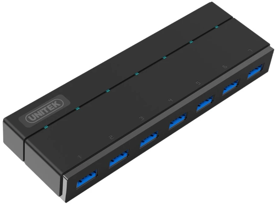 USB Adapteris - Unitek 7x USB 3.2 Gen 1 (3.1 Gen 1) Type-A