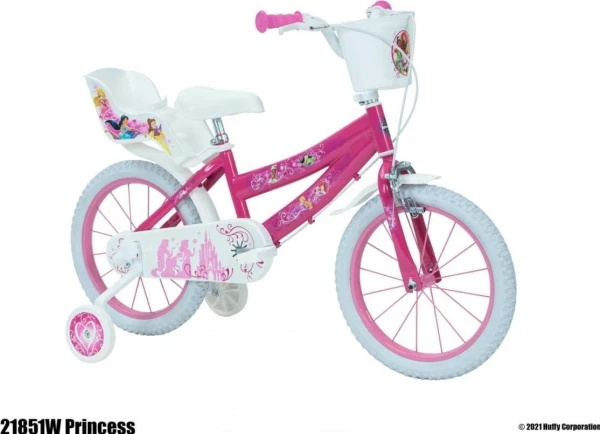 Vaikiškas Dviratis - Huffy 21851W 16 Colių Su Atraminiais Ratukais Rožinis Baltas
