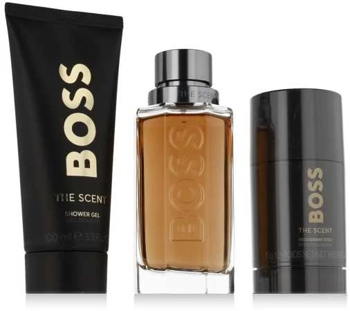 HUGO BOSS Boss The Scent rinkinys vyrams (EDT, 100 ml + dušo želė, 100 ml + dezodorantas, 75 ml)