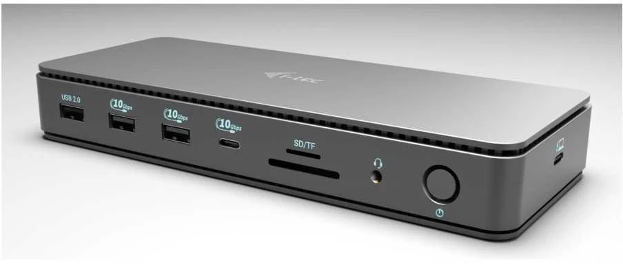 I-TEC Thunderbolt 4 2x Ekranas Dock Generation 3 7x USB + jo 1x TB4 2.5GLAN PD 92W 1m TB4 Kabelis SD/TF kortelių skaitytuvas 3,5 mm garso