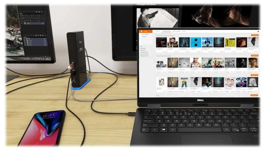 I-TEC USB 3.0 / USB-C dviguba HDMI prijungimo stotis 2x HDMI 1x GLAN 2x USB 3.0 4x USB 2.0 1x garsas 1x mikrofonas