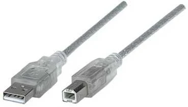 StarTech Intracom MANHATTAN didelės spartos USB įrenginio kabelis 3m sidabrinis USB 2.0 Standard-A male to USB 2.0 Standard-B male Palaiko greitį iki 480 Mbps