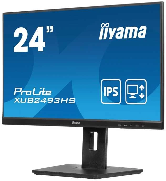 „IIYAMA XU2493HS-B6“ 24 colių ETE IPS monitorius su 1920x1080 100 Hz, 250 cd/m², garsiakalbiai, HDMI, DisplayPort