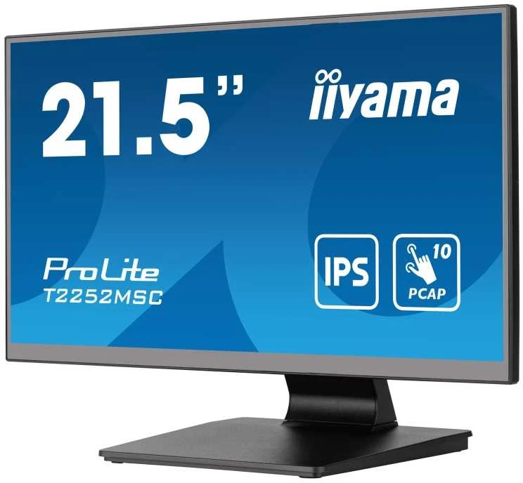 Iiyama 21,5 colių PCAP 10pt jutiklinio ekrano monitorius su IPS skydelio technologija, nuo krašto iki krašto stiklo ir pirštų atspaudų apsaugančia danga