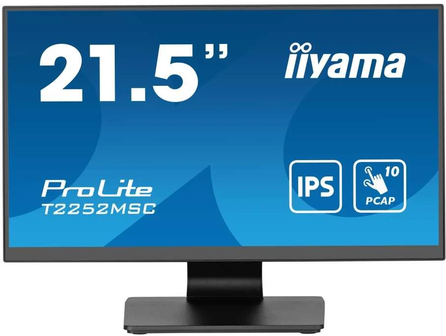 Iiyama 21,5 colių PCAP 10pt jutiklinio ekrano monitorius su IPS skydelio technologija, nuo krašto iki krašto stiklo ir pirštų atspaudų apsaugančia danga