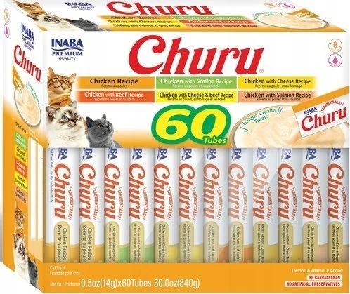 INABA CAT CHURU VARIETIES - vištienos - kačių skanėstai 60 x 14 g