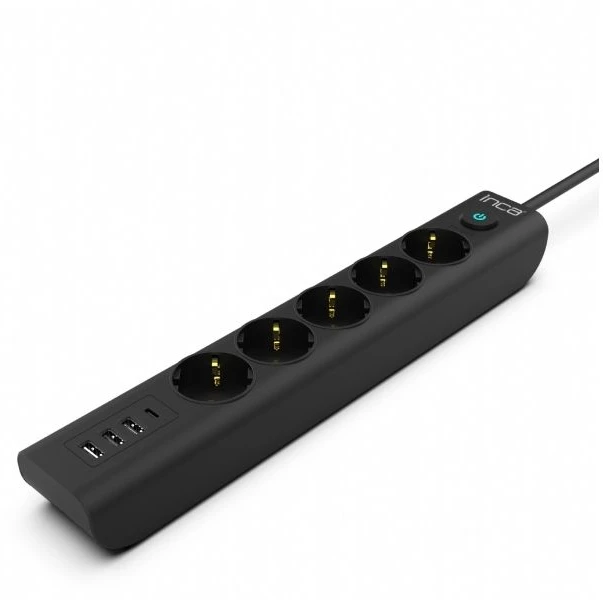 Inca INCA maitinimo blokas IPW-44TU 5 lizdų 3xUSB-A+1xUSB-C 1.5m