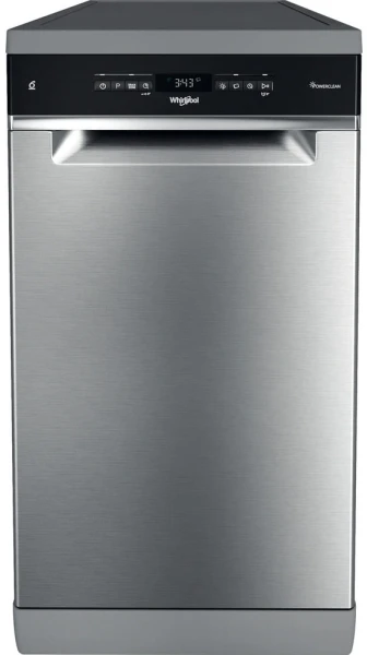 Indaplovė Whirlpool WSFO 3O23 PF X, Freestanding, Slimline (45 cm), Nerūdijantis plienas, Juodas, Mygtukai, Sensor, LED