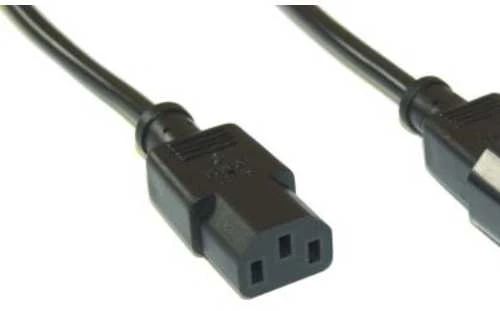 Maitinimo kabelis InLine 3pin IEC M/F, Juodas 2m (16632A)