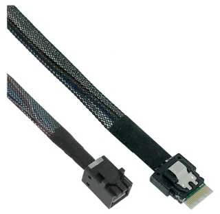InLine 27643B 24Gbits Slim-SAS kabelis 4iSFF-8654 auf Mini-SAS-HDSFF-8643 100cm
