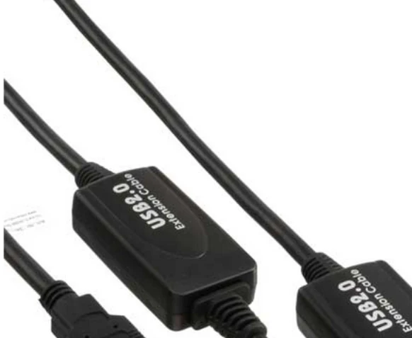 Kabelis USB InLine USB-A - USB-A 10 m Juodas (34612I)
