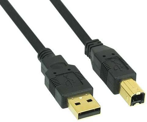 InLine USB 2.0 Cable, A to B, auksinis-plated, juodas – 1m