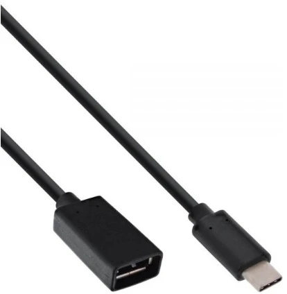 „InLine 35800“ USB 3.1 adapterio kabelis, C tipo kištukinis į A moteriškas USB tipo C kištukas iki A tipo USB lizdas 0,15 m juodas