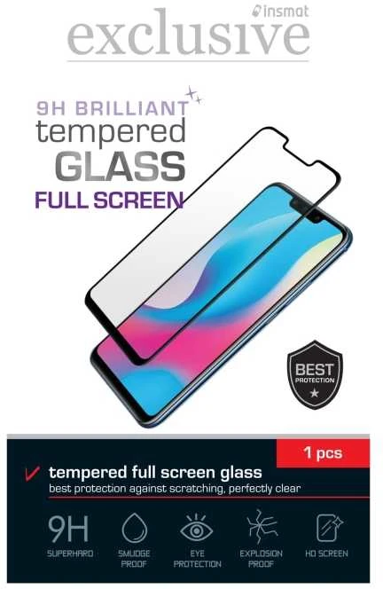 Insmat viso ekrano grūdintas stiklas, iPhone 15, juodas