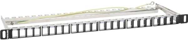 Intellinet Network Solutions INTELLINET 24-Port Patchpanel geschirmt und unbest�ckt 0,5 HE Leerpanel zur 48,26 cm 19-col.-Rackmontage f�r Keystone-Jacks juodas