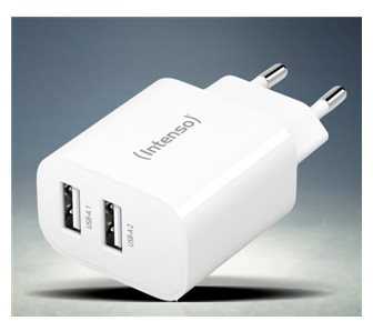 Įkroviklis Intenso W24AA Power Adapteris 2x USB-A 24W Baltas (7802412)