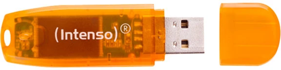 „Intenso Rainbow Line“, 64 GB, USB A tipo, 2.0, 28 MB/s, Dangtelis, Oranžinis