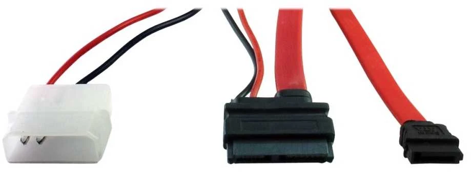 Inter-Tech SATA - SATA Slimline + Molex, 0.3m, Raudona (88885264)