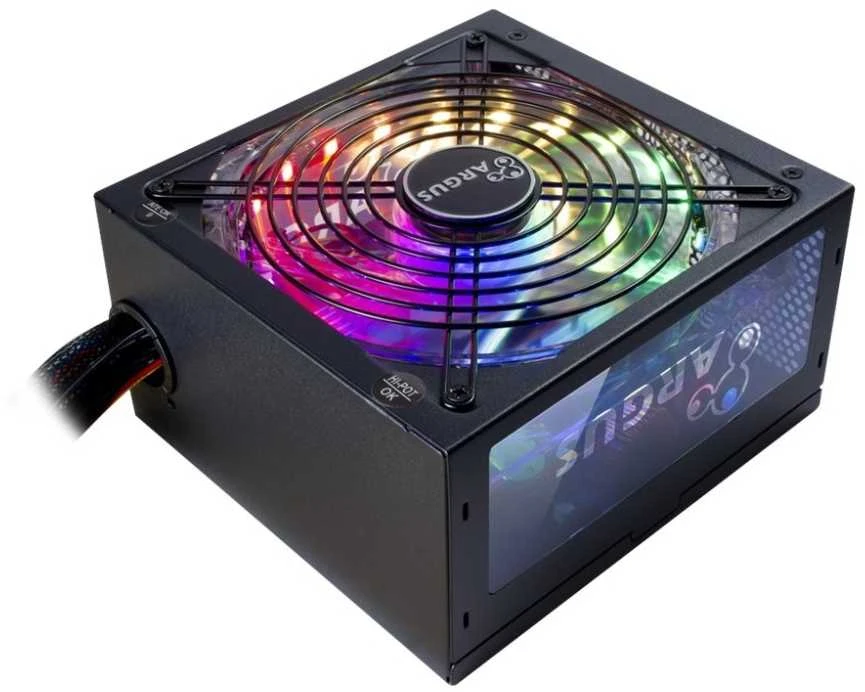 Maitinimo šaltinis INTER-TECH Argus RGB, 80PLUS bronza, 600 W, mažmeninė prekyba, 1x140 ventiliatorius, 1x20+4 kontaktų, 4+4 kontaktų, 2xPCI-e 6+2 kontaktų, 3x4 kontaktų (moleksas), 6xSATA, 1x2 d.