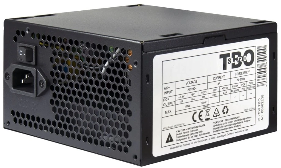 Inter-Tech įkroviklis SL-700 Plus ATX 700W juodas - PC-/Server įkroviklis (88882238)