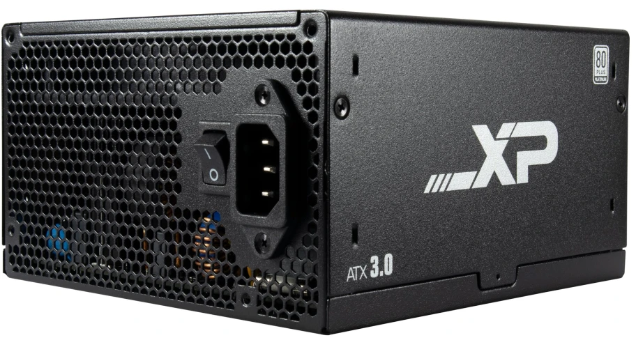„Inter-Tech SAMA XPH-1200A“, kompiuterio maitinimo šaltinis – 1 x 12 kontaktų didelės galios GPU, 3 x PCIe, laidų valdymas, 1200 vatų