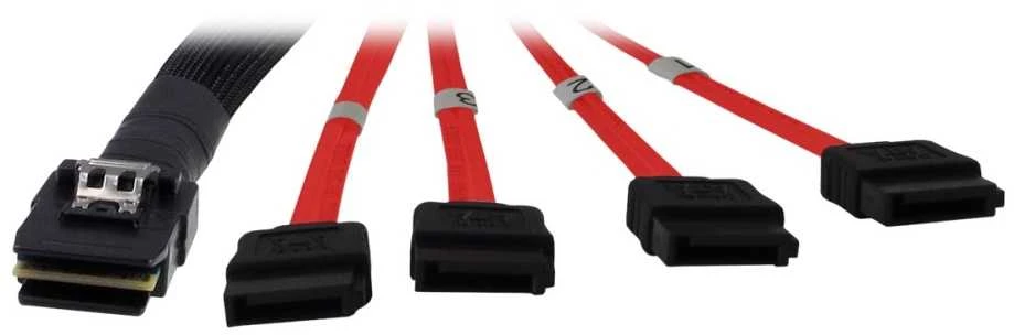 Inter-Tech SFF 8087 - SATA x4, 1m, Raudona (88885301)