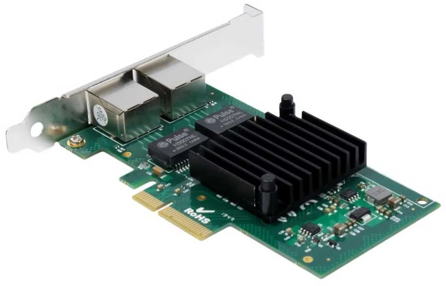 Inter-Tech ST-727 Argus Dual Gigabit Adapteris PCIe x4, Intel lustų rinkinys i350, VT-c (VMDq, SR-IOV), RSS, MSI-X