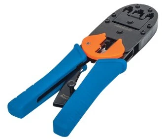 Intracom INTELLINET universalus modulinio kištuko užspaudimo įrankis, skirtas RJ45 RJ12 ir RJ11 Pjauna ir nupjauna apvalų ir plokščią kabelį.