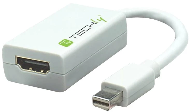 Intracom Techly MDP-HDMIF Mini DisplayPort vyriškos jungties į HDMI moteriškos jungties adapteris, baltas, 0,15 m IADAP